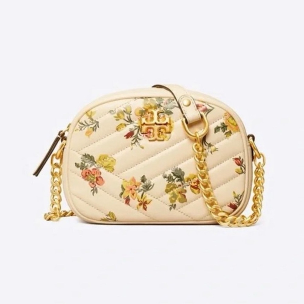 🌹 Tory Burch Rose Floral Print Kira Chevron Camera Bag